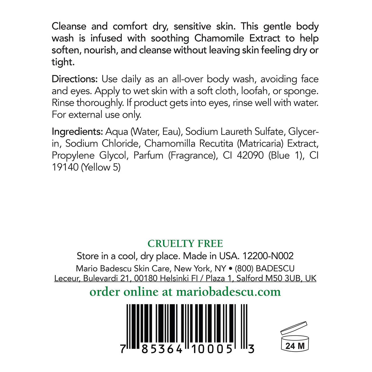 Mario Badescu Azulene Body Soap, Gentle Bath Wash to Soften, Nourish & Cleanse, Comforting Chamomile-Infused Formula for Dry or Sensitive Skin, 8 Fl Beauty & Personal Care Mario Badescu