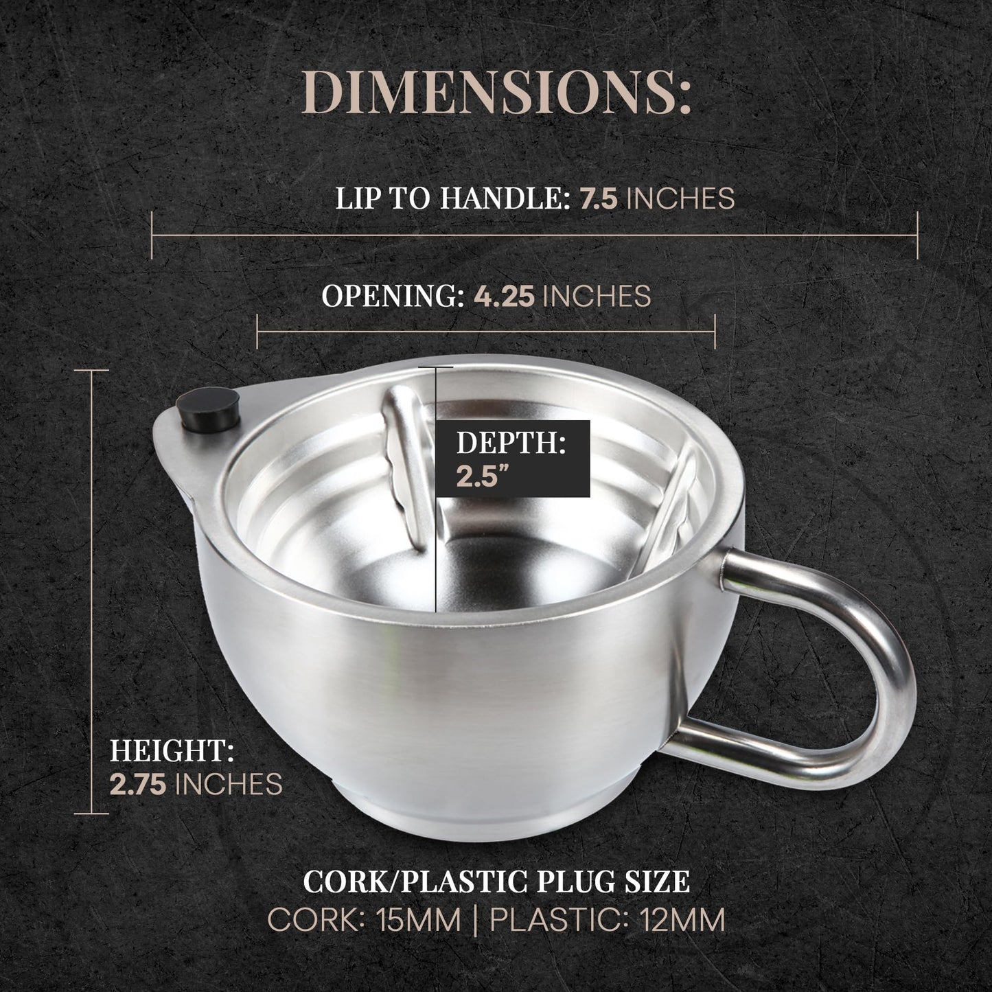 Naked Armor Silver Fox Shaving Scuttle Mug Kit With Shavette - Double Walled Stainless Steel Shaving Bowl with Shavette Straight Razor, Shaving Brush Beauty and Personal Care Naked Armor