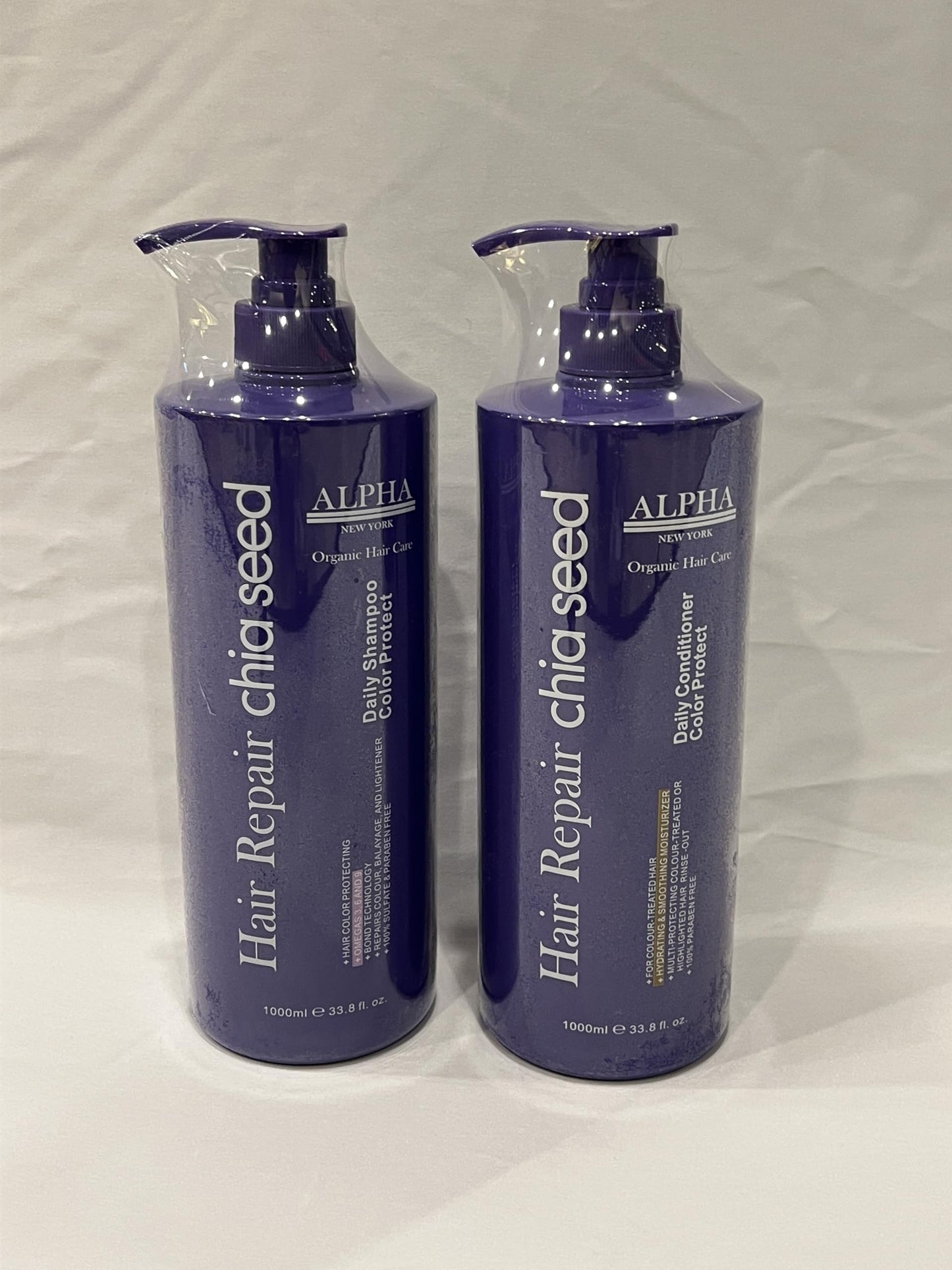 Alpha New York Purple Shampoo and Conditioner Set, Color Protect with Chia Seed, 1000ml Beauty & Personal Care ALPHA NEW YORK