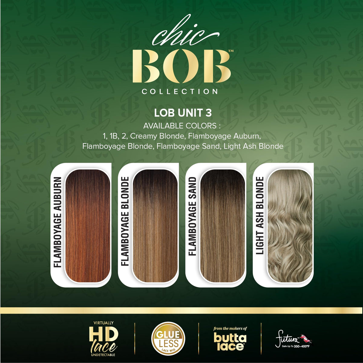Sensationnel Chicbob Lace Frontwig-Lob Unit 3, CREAMYBLONDE