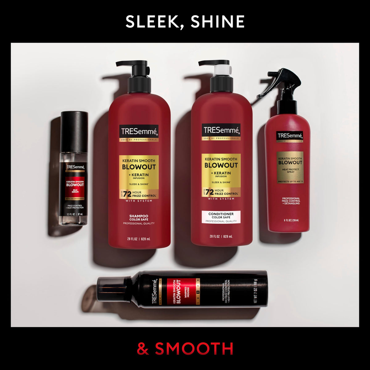 TRESemmé Shampoo Keratin Smooth with Up to 72 HR Frizz Control, with our Lamellar-Discipline Formula for our Keratin Conditioner, 28 fl oz