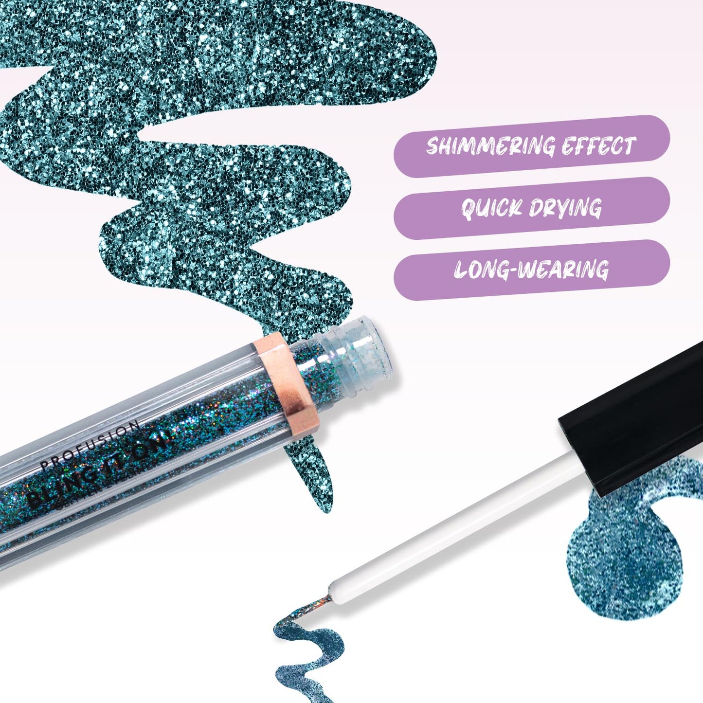 Profusion Cosmetics Bling It On! Glitter Eyeliner - Multi-Dimensional Liquid Liner with a Long-Wearing Formula Delivers a High-Impact, Multi-Use… Beauty & Personal Care Profusion Cosmetics