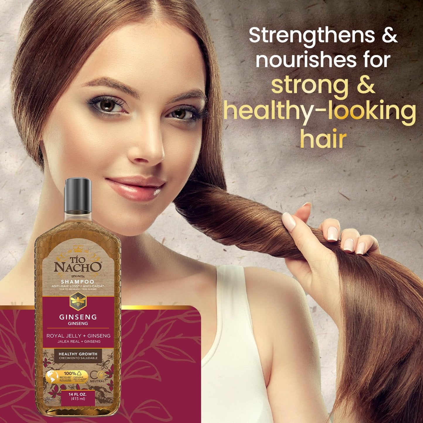 Tio Nacho Ginseng Shampoo with Royal Jelly, Herbal Hair Growth Shampoo for Stronger, Healthier Hair, Ginseng and Natural Extracts for Nourished Beauty & Personal Care Tio Nacho