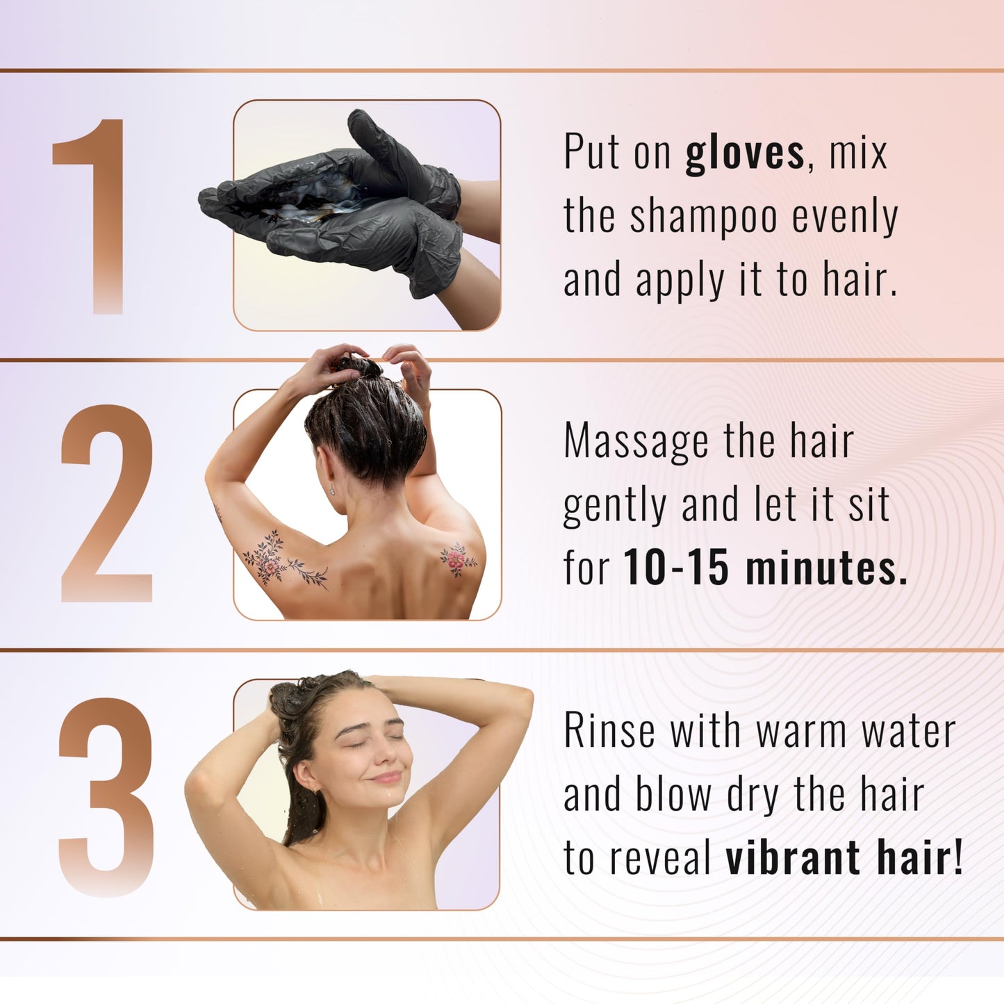Herbishh Chestnut Brown Shampoo for Gray Hair, Hair Dye Shampoo 3 in 1, 100% Grey Coverage, Instant Permanent Shampoo for Men & Women, Long-lasting Beauty and Personal Care Herbishh
