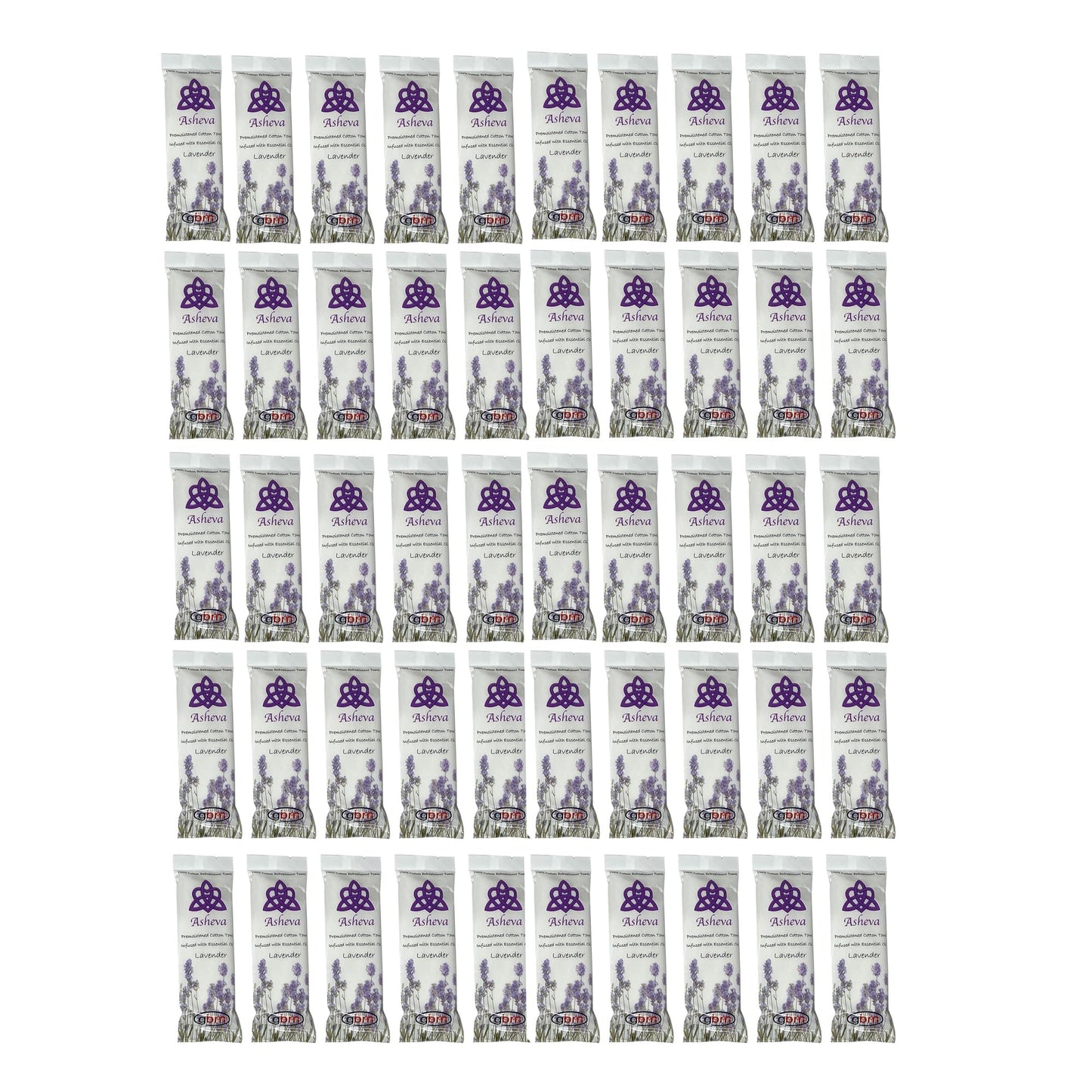 Asheva 8" x 9" Individually Wrapped Oshibori Disposable Towels - Luxurious Moist Cotton Hot/Cold Refreshment Towel - Lavender, Lemon, or Tea Tree Beauty & Personal Care GBM