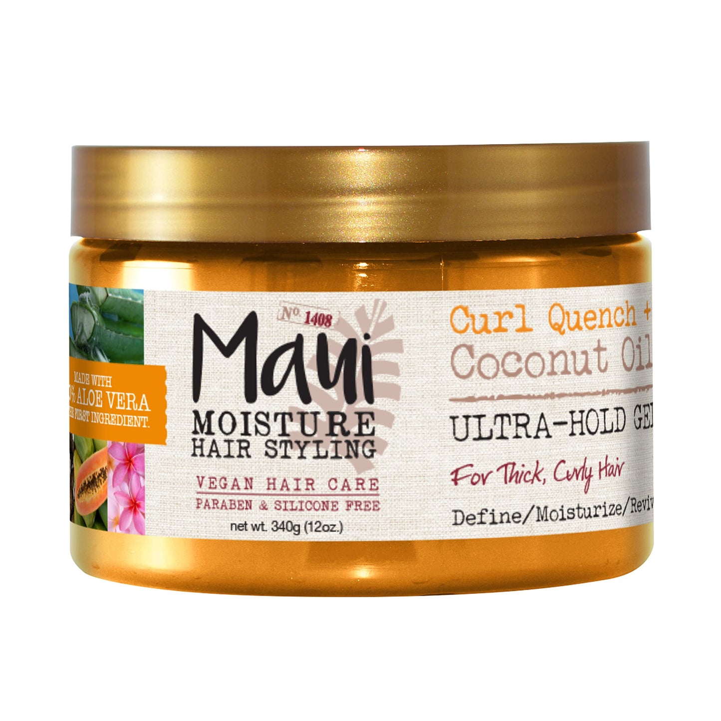 Maui Moisture Curl Quench + Coconut Oil Ultra-Hold Gel, for Curly Hair Styling, Vegan, No Drying Alcohols, Paraben Free, Silicone Free, 12 Ounce Beauty & Personal Care Maui Moisture