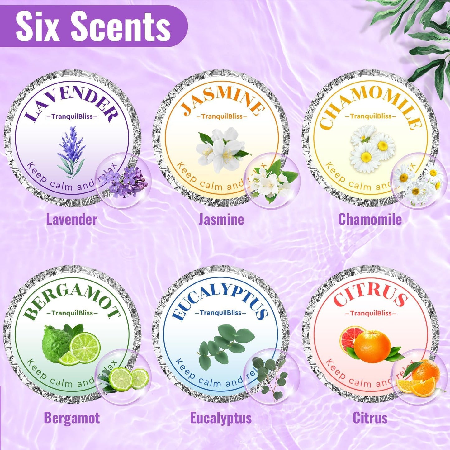 TranquilBliss Shower Steamers, 6 Pack Shower Tablets with Natural Fragrance, Self Care & Relaxation, Mother's Day, Individually Packaged, Valentine's Beauty and Personal Care TranquilBliss