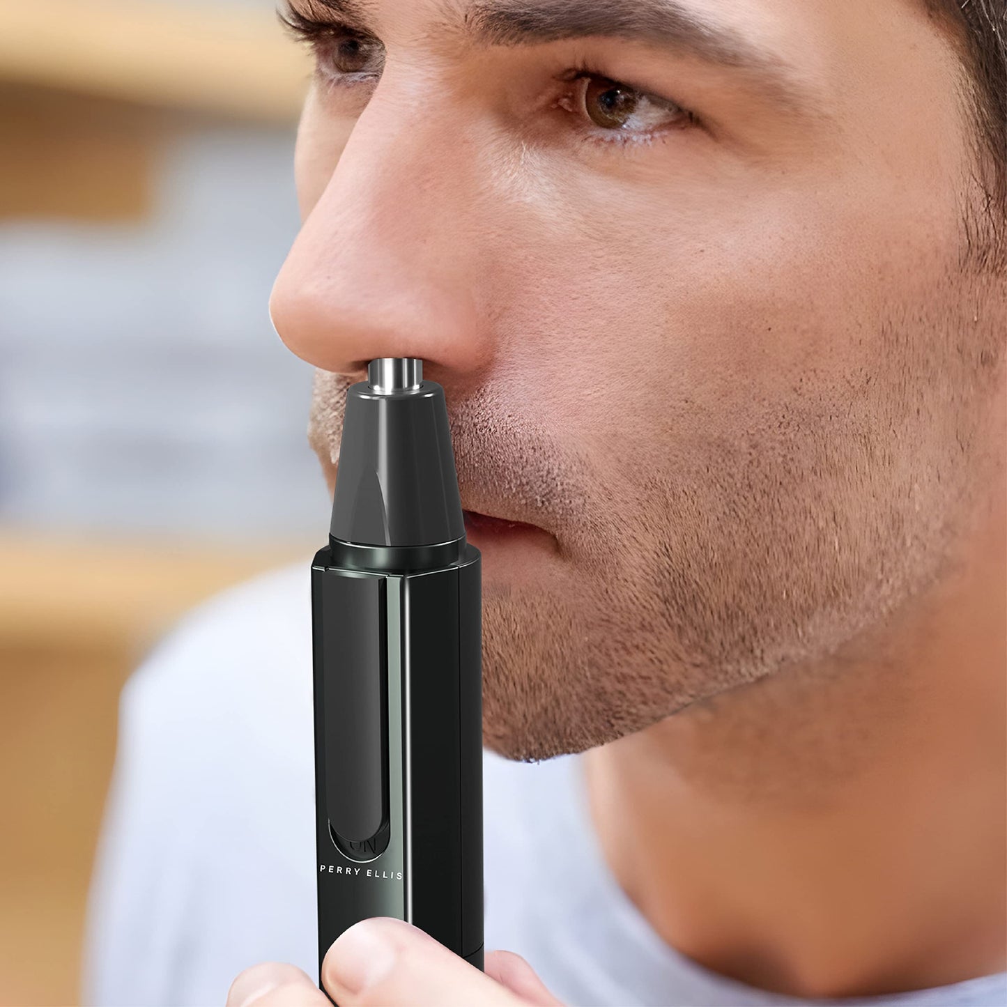 Perry Ellis Cordless Men’s Shaving Kit, Beard-, Ear-, and Nose-Hair Trimmer with 2 Detachable Heads, Trimming Guide with 4 Adjustable Levels, IPX4 Beauty and Personal Care Perry Ellis