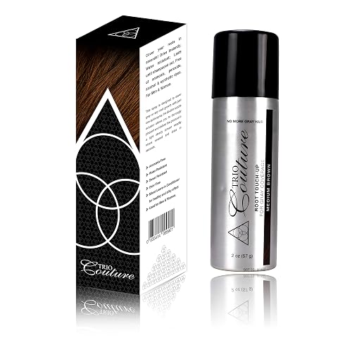 Trio Couture Hair Root Touch Up - Gray Concealer Spray, 2 oz (Medium Brown) Beauty & Personal Care TRIO COUTURE