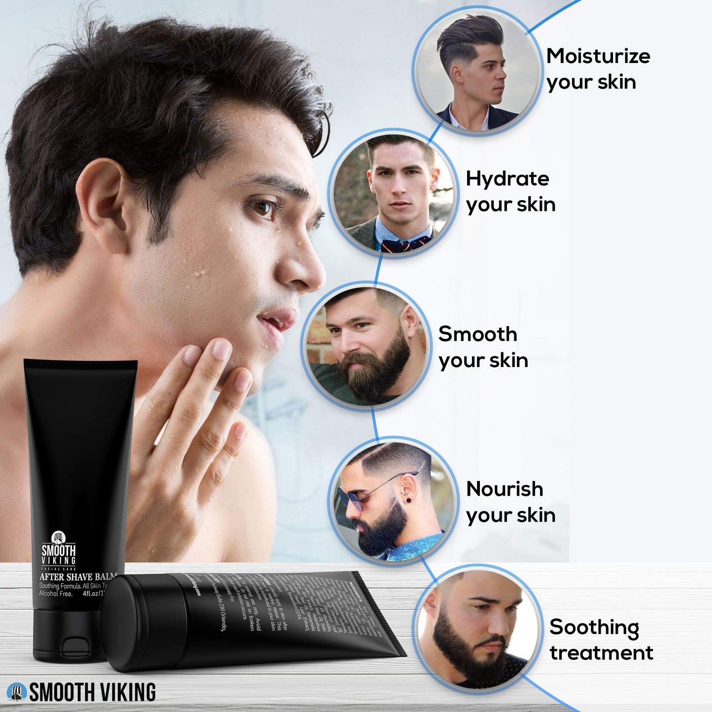 Smooth Viking Beard Care After Shave Balm For Men, Alcohol Free Mave Balm with Spiced Black Pepper Scents, Aftershave For Men, Soothing, Moisturizing Beauty and Personal Care SMOOTH VIKING BEARD CARE