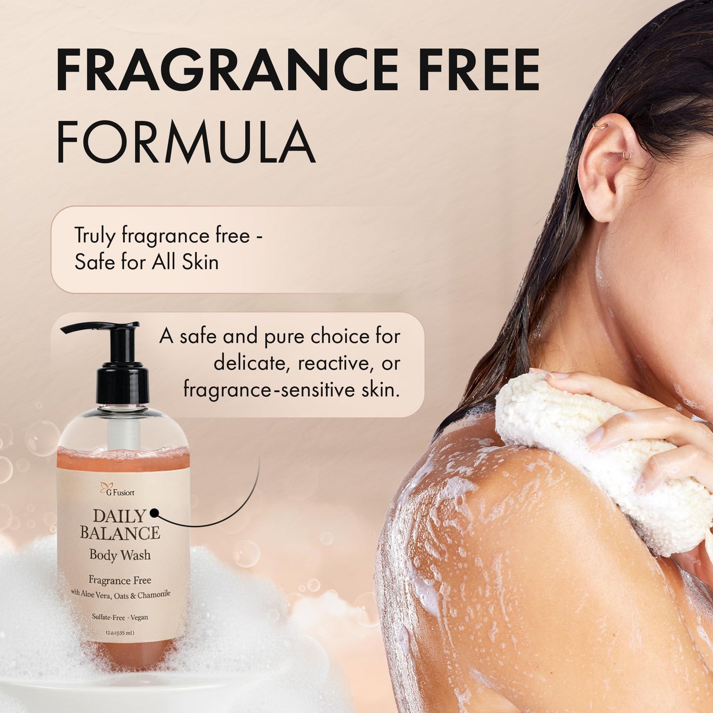 ALL Natural Body Wash, Moisturizing Shower Gel - Natural Fragnance Free Body Wash - Shower Gel For Dry & Sensitive Skin - Kids Soap - Organic, Vegan Beauty & Personal Care G-Fusion