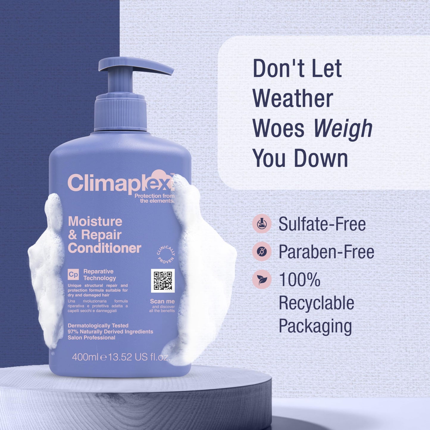 Climaplex Moisture and Repair Shampoo and Conditioner Set - Soothes and Purifies Scalp - Detangles Knots - Non-Greasy Formula - All Hair Types - 2 pcs Beauty & Personal Care Climaplex