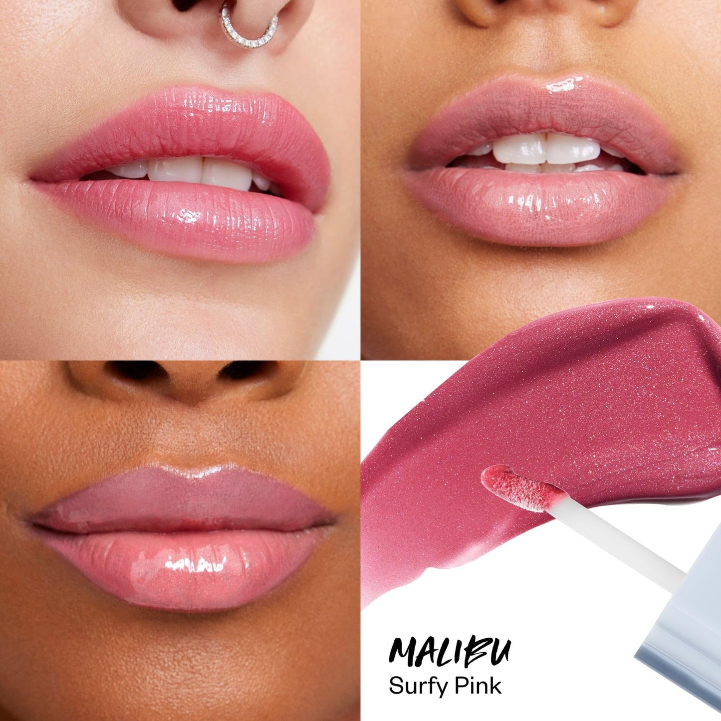 Kosas Wet Lip Oil Gloss - Hydrating Lip Plumping Treatment with Hyaluronic Acid & Peptides, Non-Sticky Finish (Malibu) Beauty & Personal Care Kosas