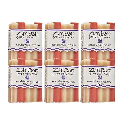 Indigo Wild Zum Goat's Milk Soap Bar - Bar Soap for Hands & Body Made with Essential Oils - 3 oz - Sandalwood-Citrus (6 Pack) Beauty & Personal Care Indigo Wild