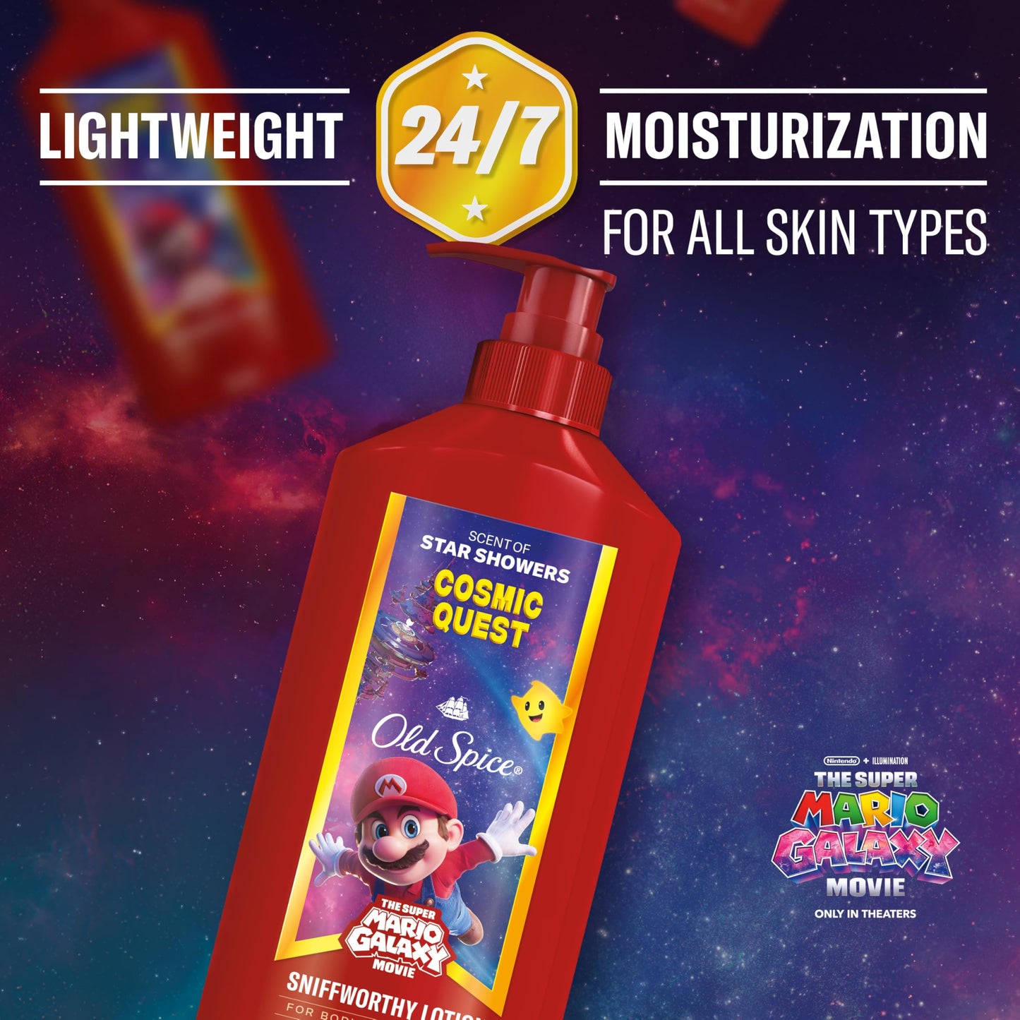 Old Spice Hand and Body Lotion for All Skin Types, x The Super Mario Galaxy Movie, 24/7 Lightweight Moisturization, Smell Super with Cosmic Quest Beauty & Personal Care Old Spice