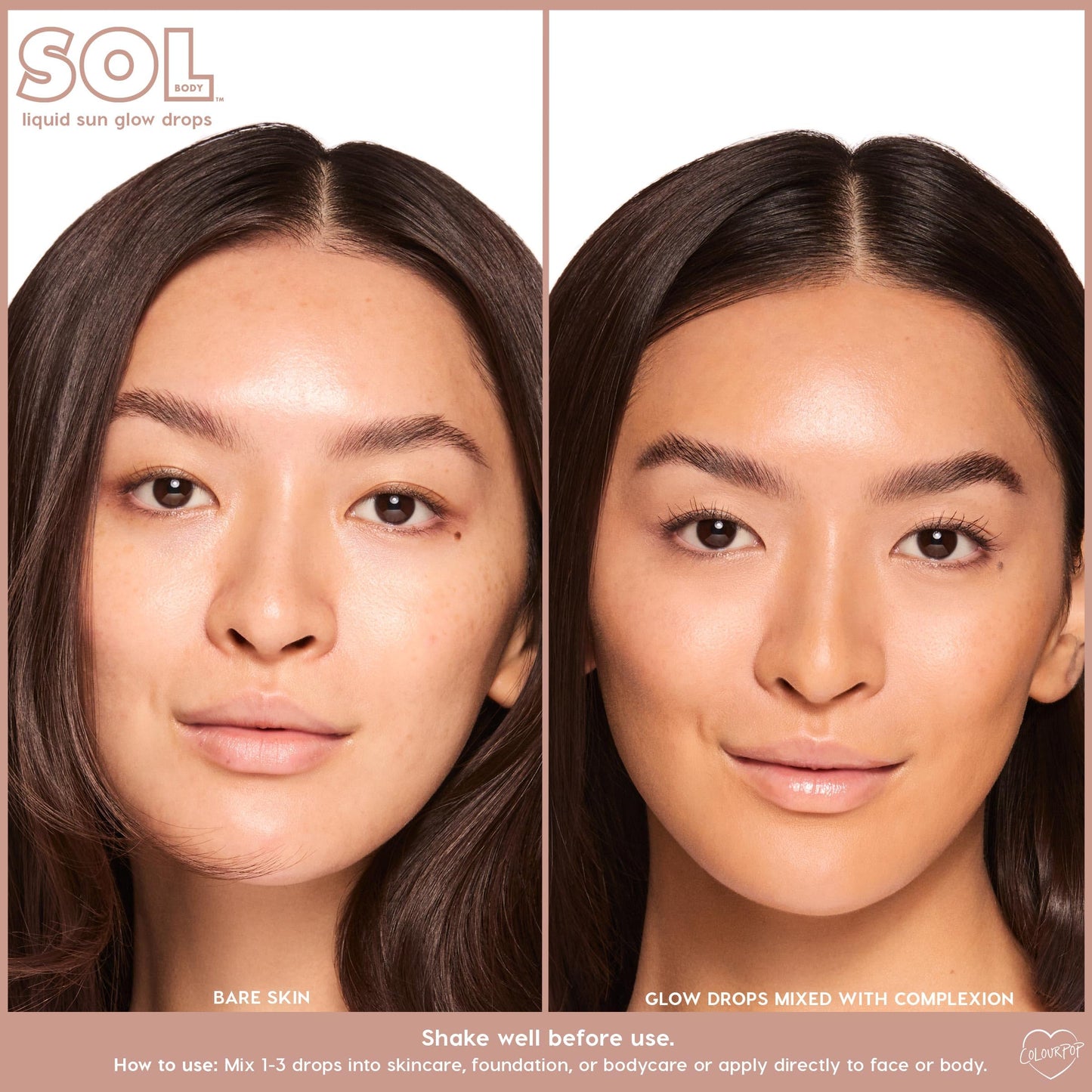 ColourPop Sol Liquid Sun Glow Drops - Buildable Face & Body Bronzer Drops - Glowy Summer Makeup Enriched with Niacinamide & Peptides for Radiant Beauty & Personal Care ColourPop