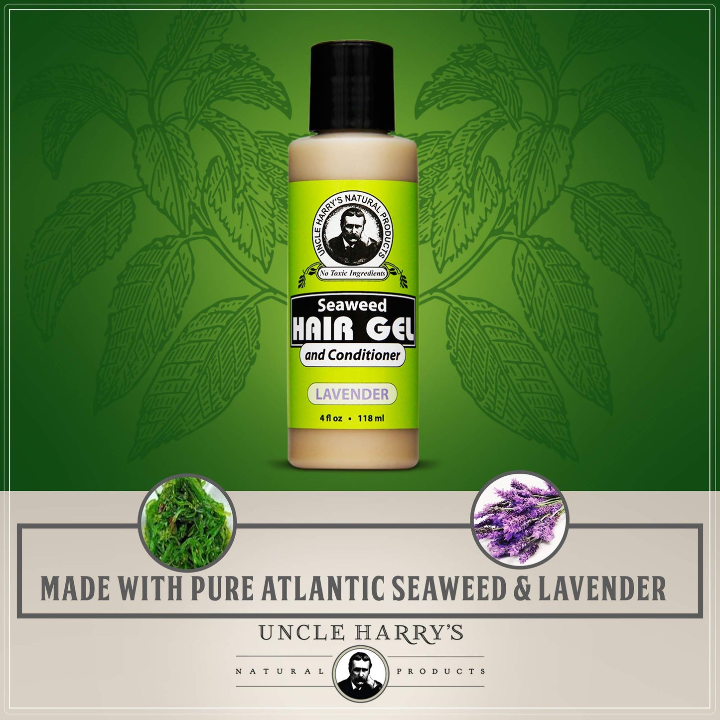 Uncle Harry's Lavender Seaweed Hair Gel & Volumizing Conditioner | 2 in 1 Natural Styling Gel & Hair Moisturizer for Dry Hair Damaged | 100% Pure Hair Beauty & Personal Care Uncle Harry's