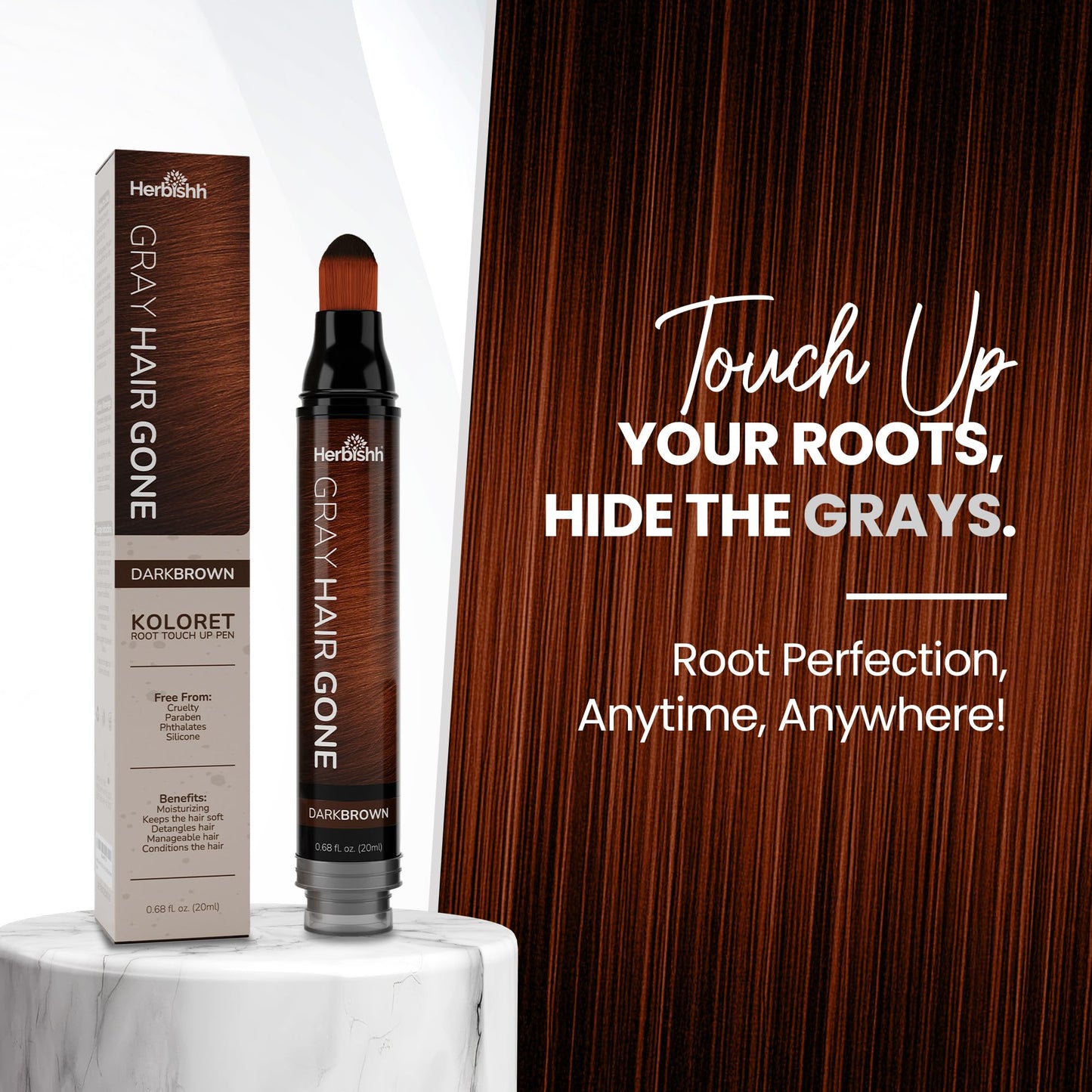 Herbishh Hair Root Touch-up Pen, Instant Gray Coverage & Hair Loss Cover up, Concealer for Thin Hairlines, Water Resistant & Semi Permanent Smudge Beauty & Personal Care Herbishh