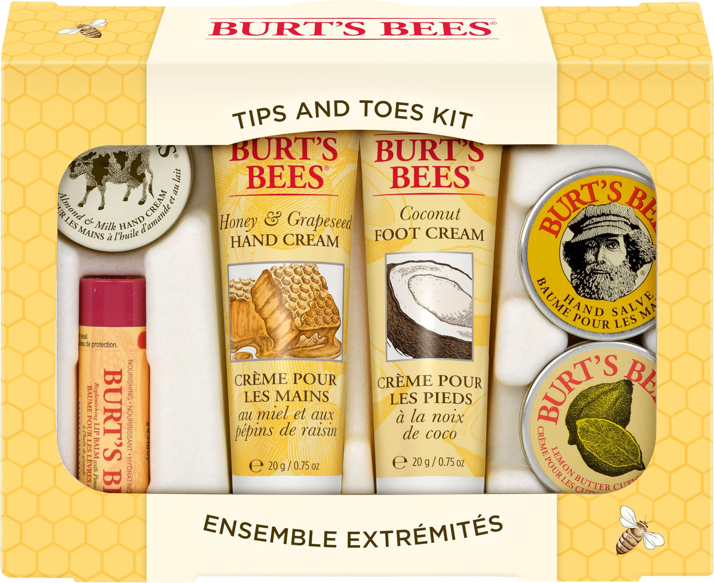 Burt's Bees Gifts Ideas - Tips and Toes Set, 6 Travel Size Products in Gift Box - 2 Hand Creams, Foot Cream, Cuticle, Hand Salve and Lip Balm Beauty & Personal Care Burt's Bees