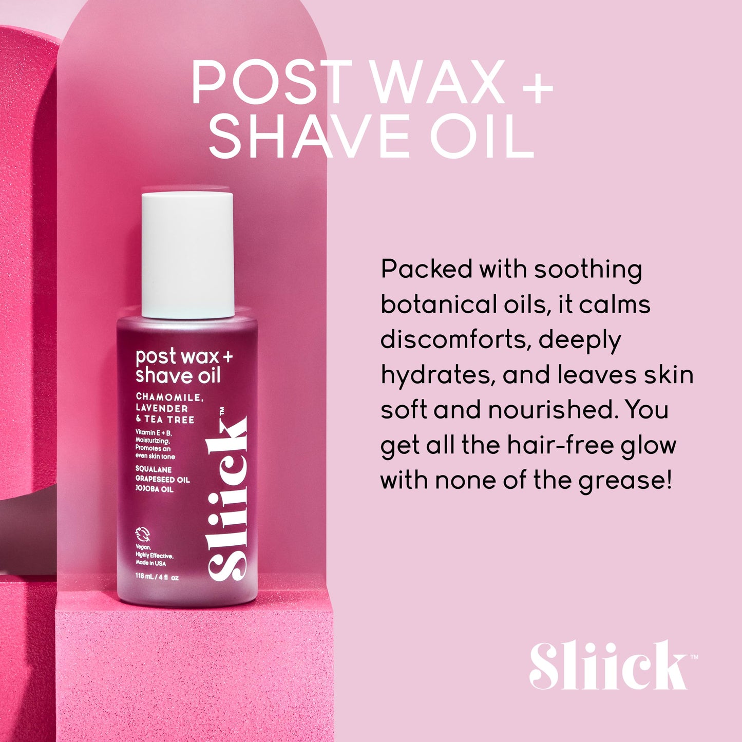 Sliick Post Wax + Shave Oil - Soothing After Shave Oil with Chamomile, Lavender & Tea Tree for Razor Bumps, Ingrown Hair & Redness, After Waxing Beauty and Personal Care Sliick