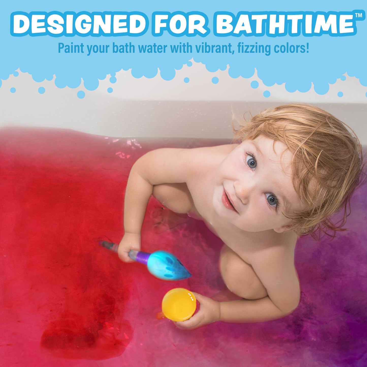 Tub Works® Bath Color Brush™ Kids Bath Bomb Set - Nontoxic & Fragrance-Free - Use Brush to Paint Water with Vibrant, Fizzing Colors - Fun BathBombs Beauty and Personal Care Tub Works
