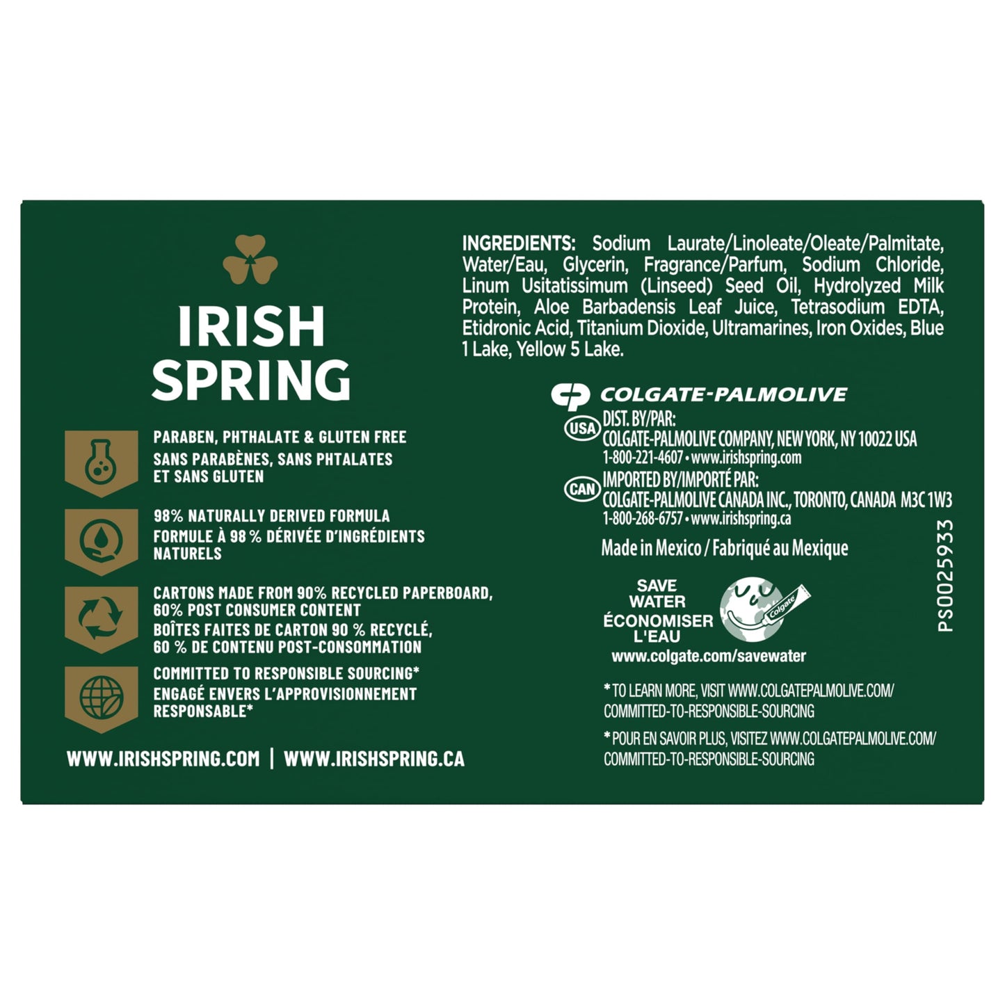 Irish Spring Aloe Vera Moisturizing Bar Soap, 44.4 Oz Beauty & Personal Care Irish Spring