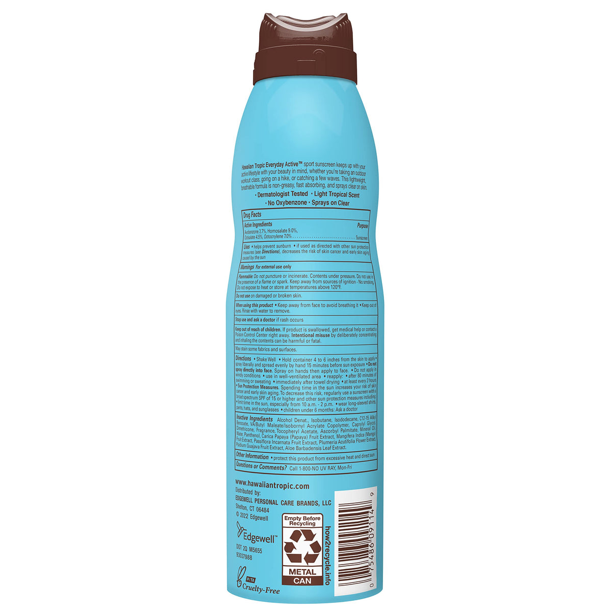 Hawaiian Tropic Everyday Active Clear Spray Sunscreen SPF 50, 6oz | Hawaiian Tropic Sunscreen Spray SPF 50, Sunblock, Oxybenzone-Free, 6oz Beauty & Personal Care Hawaiian Tropic