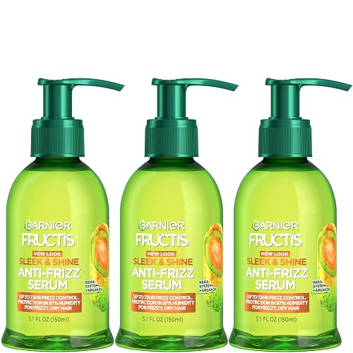 Garnier Fructis Sleek and Shine Anti-Frizz Serum for Frizzy, Dry, Unmanageable Hair, 5.1 Ounce (3 Count) Beauty & Personal Care Garnier