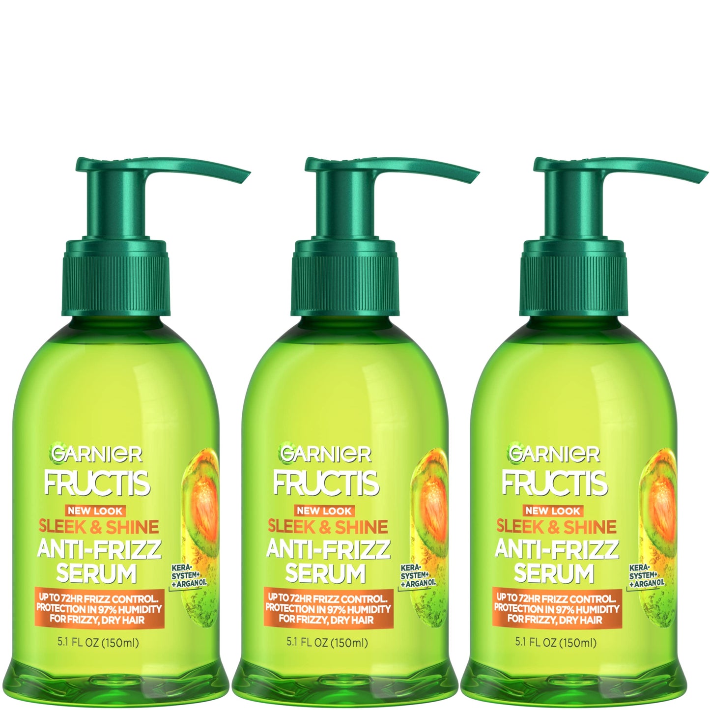 Garnier Fructis Sleek and Shine Anti-Frizz Serum for Frizzy, Dry, Unmanageable Hair, 5.1 Ounce (3 Count) Beauty & Personal Care Garnier