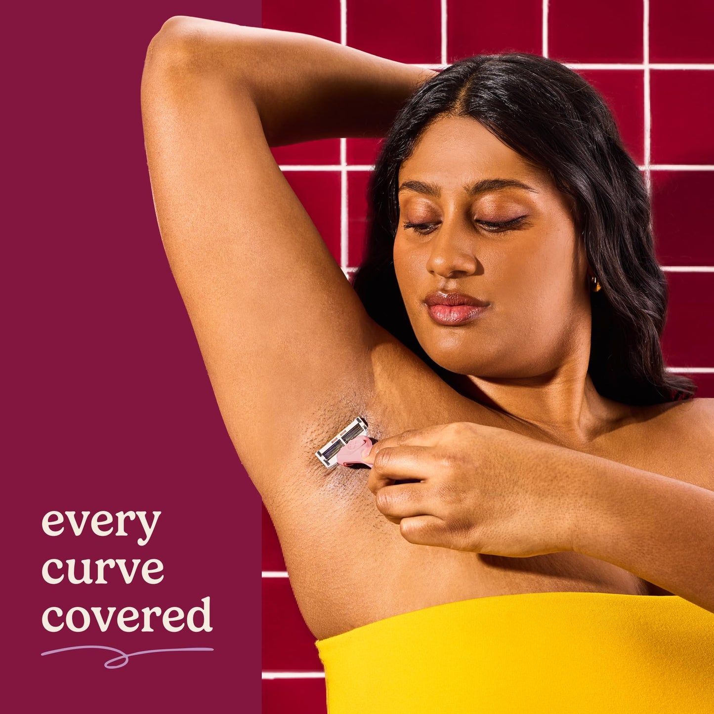 Dollar Shave Club For Women | 1 Maroon Wavy Grip Handle, 4 Razor Refills, 1 Shower Hanger | Razors for Women, Womens Razors for Shaving Beauty and Personal Care Dollar Shave Club