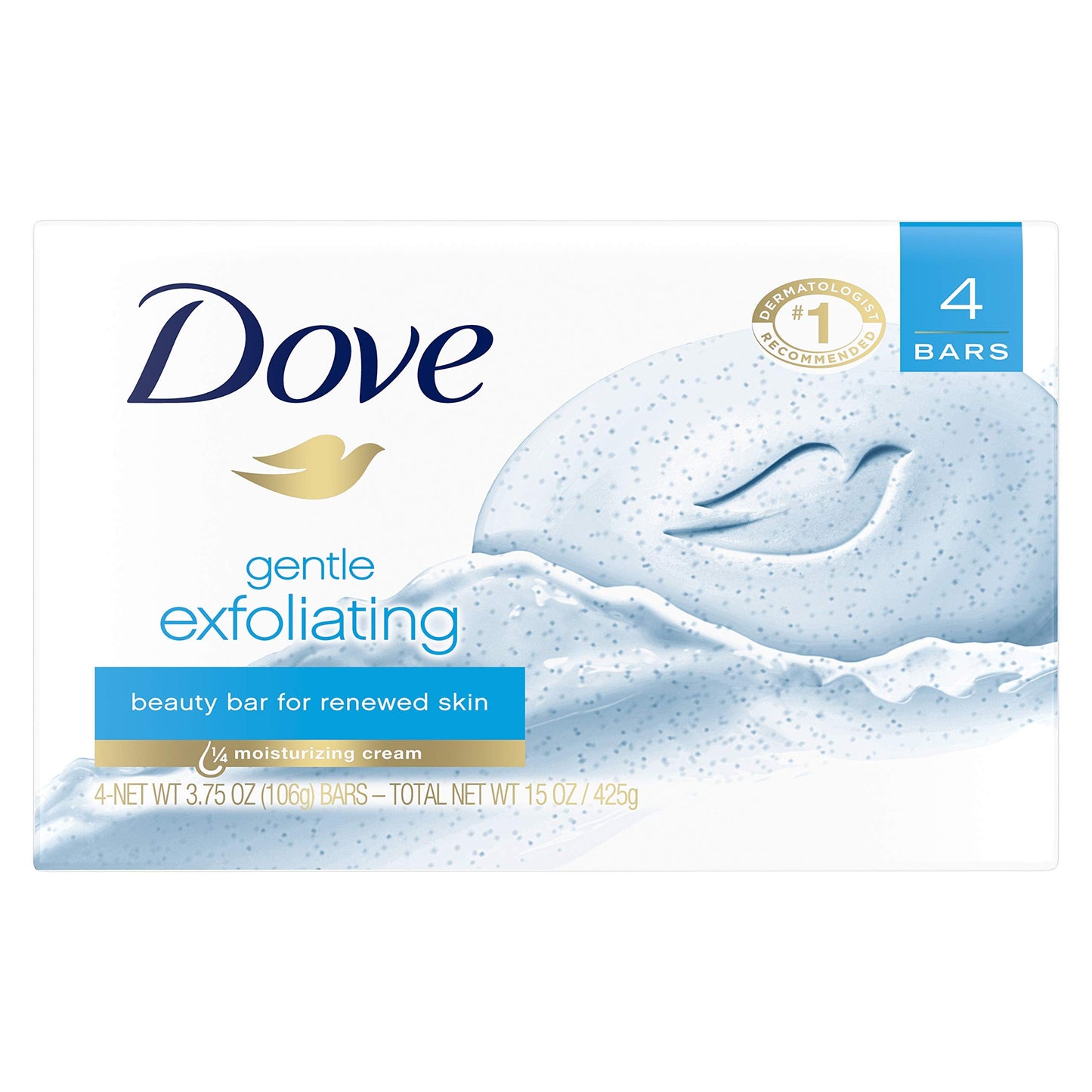 Dove Beauty Bar for Softer Skin Gentle Exfoliating More Moisturizing Than Bar Soap 3.75 oz 4 Bars Beauty & Personal Care Dove