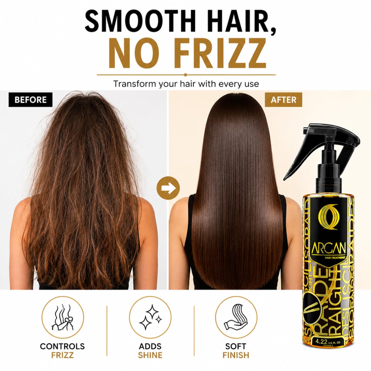 Argan Radiance Hair Treatment Spray with Moroccan Argan Oil - Leave-In Hair Shine & Anti-Frizz Spray, Heat Protectant for Dry Damaged Hair Beauty & Personal Care Five Brothers Products