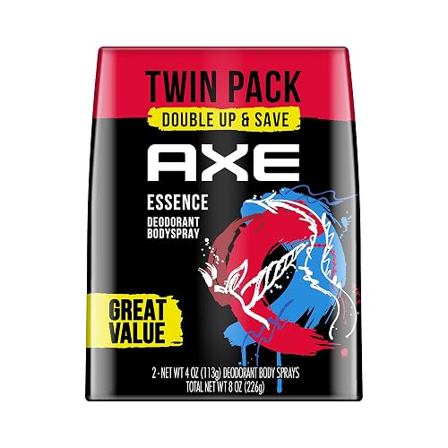 AXE Dual Action Body Spray Deodorant for Long Lasting Odor Protection Essence Black Pepper & Cedarwood Mens Deodorant Formulated Without Aluminum 4.0 Beauty & Personal Care AXE