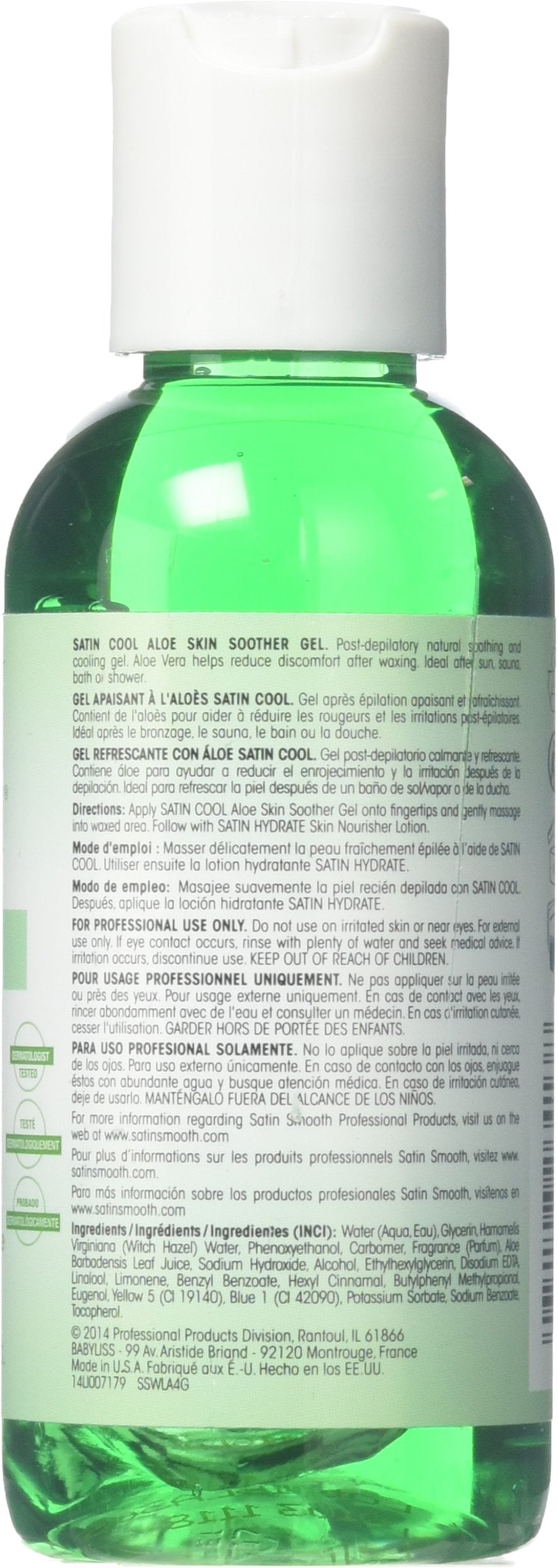 SATIN SMOOTH Cool Aloe Vera Skin Soother, 4.0 Ounce, 4 Fl Ounce Beauty & Personal Care SATIN SMOOTH