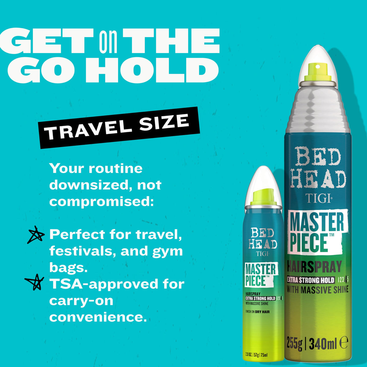 TIGI Bed Head Travel Size Frizz Control Hair Spray, Masterpiece Extra Hold Hair Care Spray for Shiny and Glossy Hair, 2 oz Beauty & Personal Care TIGI