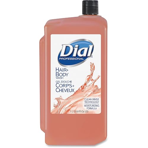 Dial Professional Hair + Body Wash Refill for 1 L Liquid Dispenser, Neutral Scent, 1 L, 8/Carton Beauty & Personal Care Dial