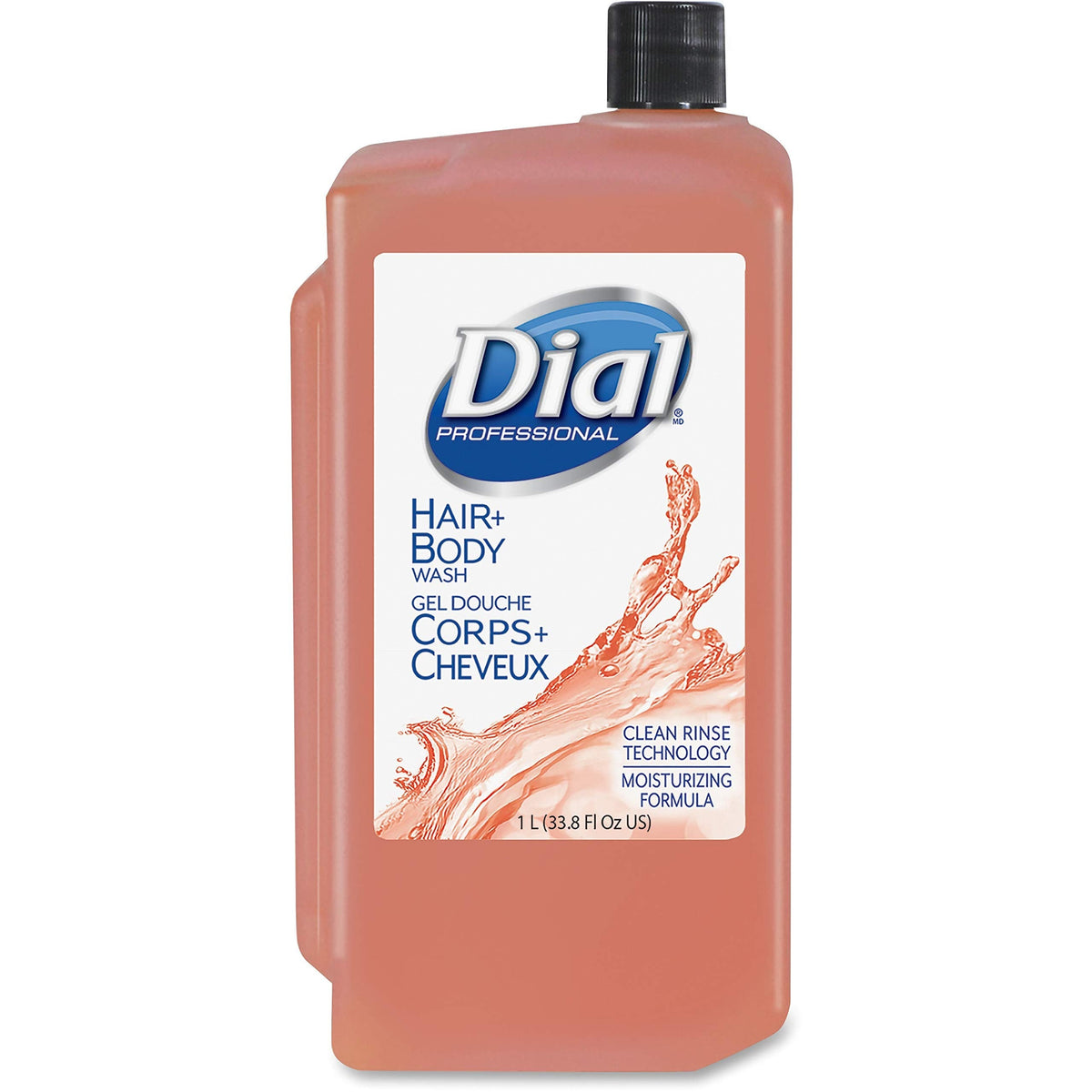 Dial Professional Hair + Body Wash Refill for 1 L Liquid Dispenser, Neutral Scent, 1 L, 8/Carton Beauty & Personal Care Dial