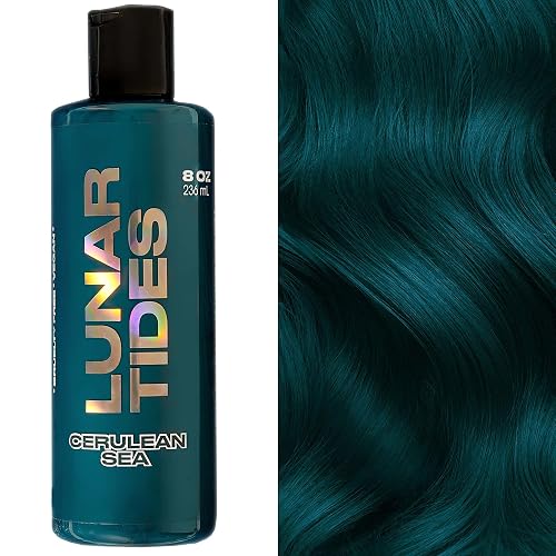 Lunar Tides Semi-Permanent Hair Color (43 colors) (Cerulean Sea, 8 fl. oz.) Beauty & Personal Care Lunar Tides