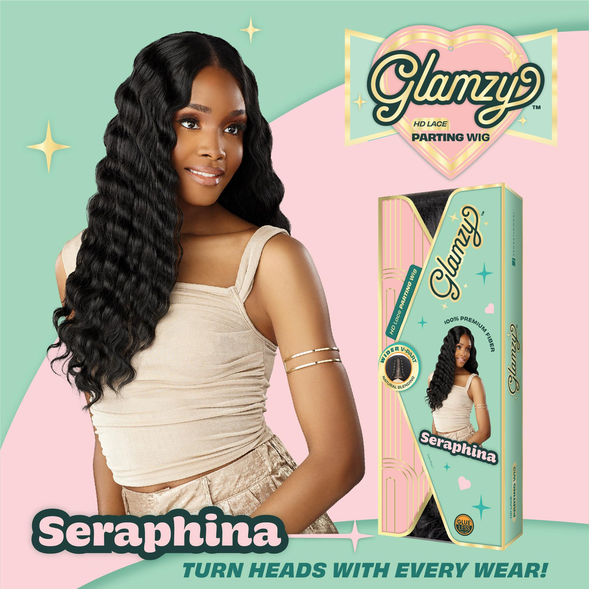 Sensationnel Glamzy Lace Part Wig-Seraphina, 1 JETBLACK