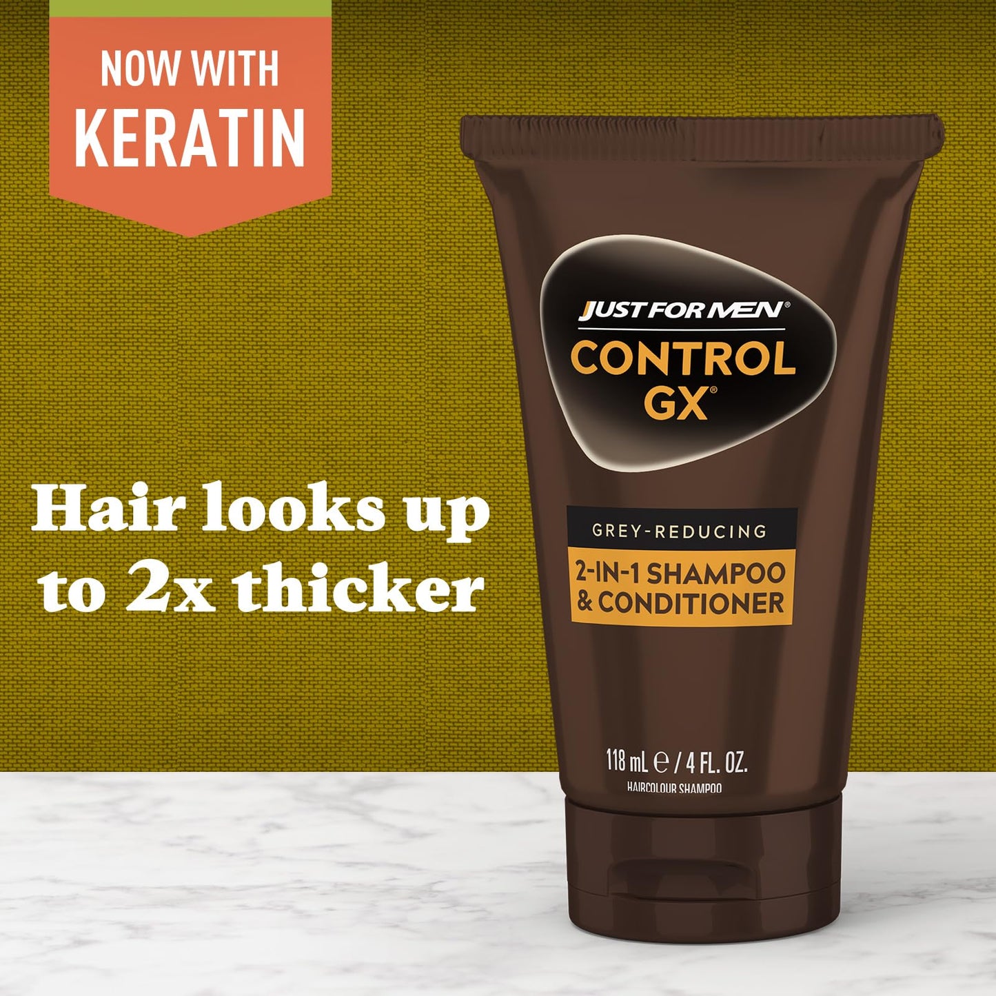 Just for Men Control GX Grey Reducing 2-in-1 Shampoo and Conditioner, Gradual Hair Color with Keratin for Stronger Thicker and Healthier Looking Hair Beauty and Personal Care Just for Men