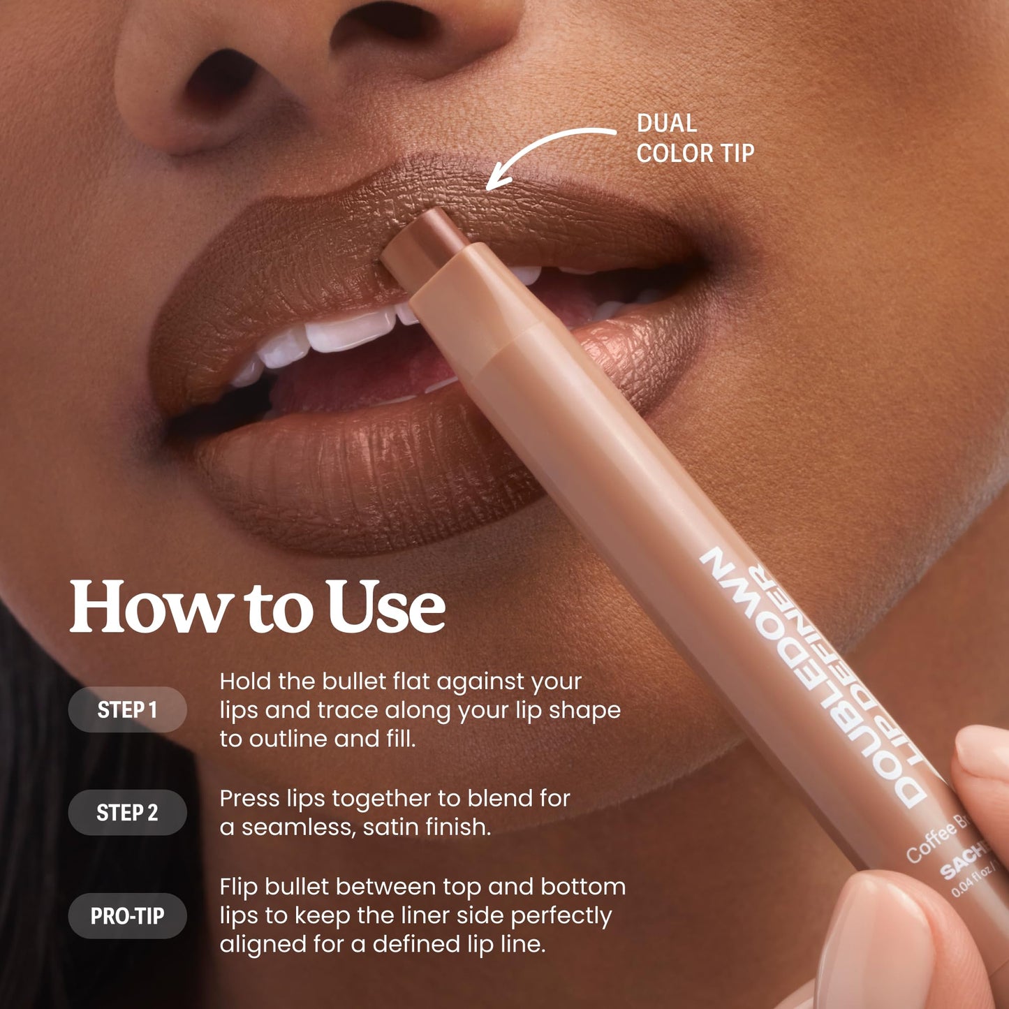 Sacheu DoubleDown Lip Definer, 2-in-1 Lip Liner & Balm - Hydrating Korean Makeup Lipstick with Pigmented, Buildable Color, Creamy Satin Finish Beauty & Personal Care Sacheu