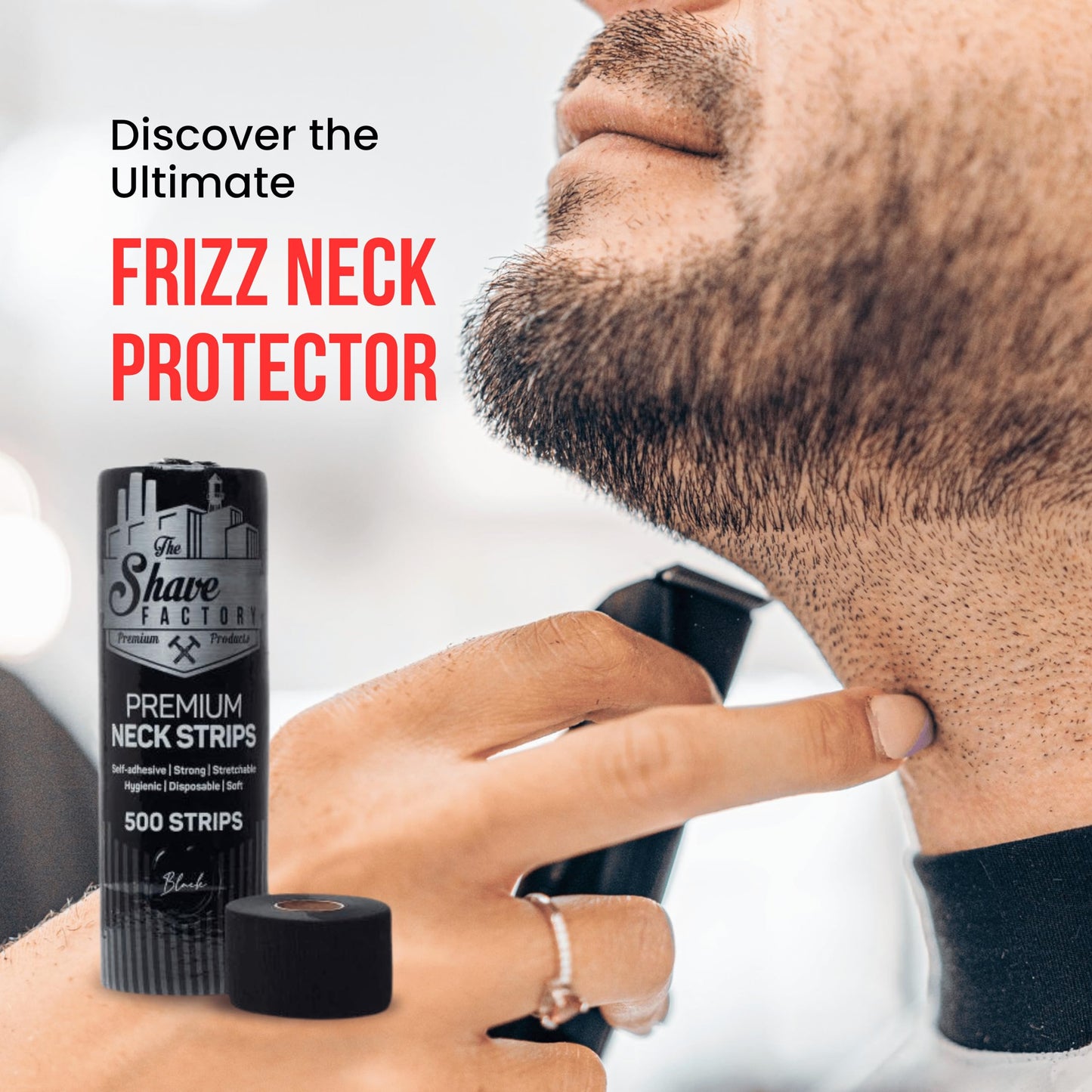 The Shave Factory Black Neck Strip, Disposable Barber Paper Roll, Protects Your Neck, Hygienic Option for Barbers, Unisex, All Ages Beauty and Personal Care the shave factory