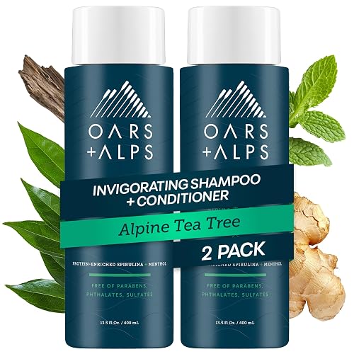 Oars + Alps Men's Sulfate Free Hair Shampoo for Men & Women, Shampoo for Hair Infused with Witch Hazel and Tea Tree Oil, Nourishing & Moisturizing Beauty & Personal Care Oars + Alps