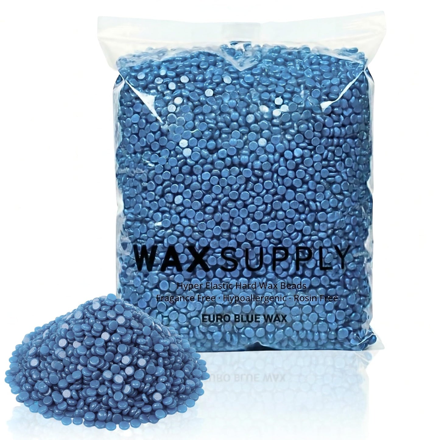 Euro Blue Hard Wax Beads - Professional Stripless Blue Wax, Rosin-Free, Strong Grip & Balanced Elasticity - All-Purpose Salon Formula for Coarse Hair Beauty and Personal Care Wax Supply