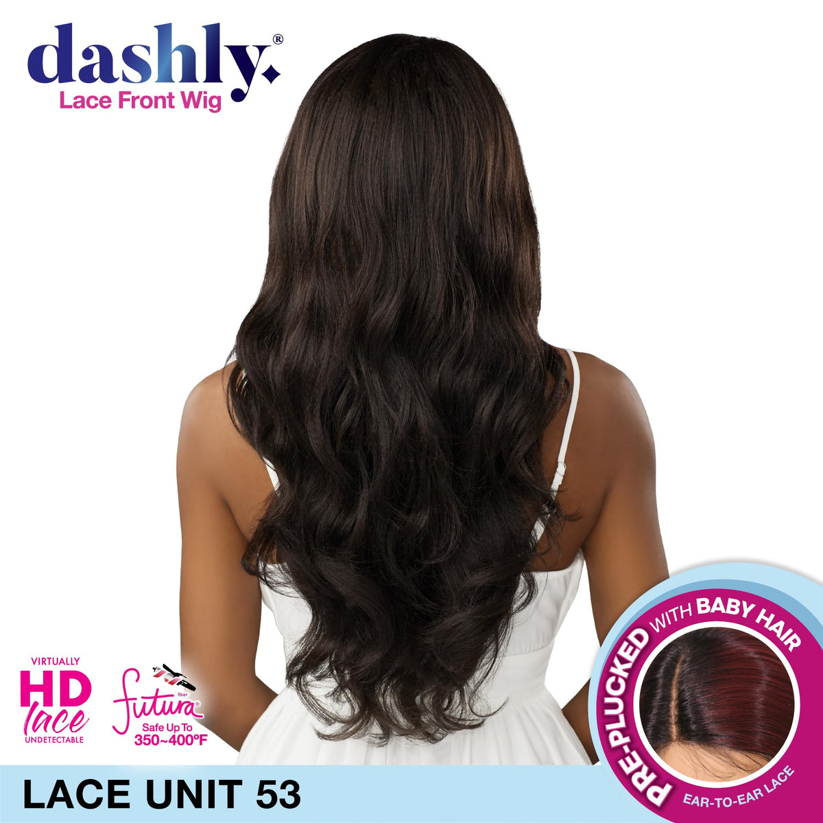 Sensationnel Dashly Lace Front Wig-Unit 53, 1B OFFBLACK