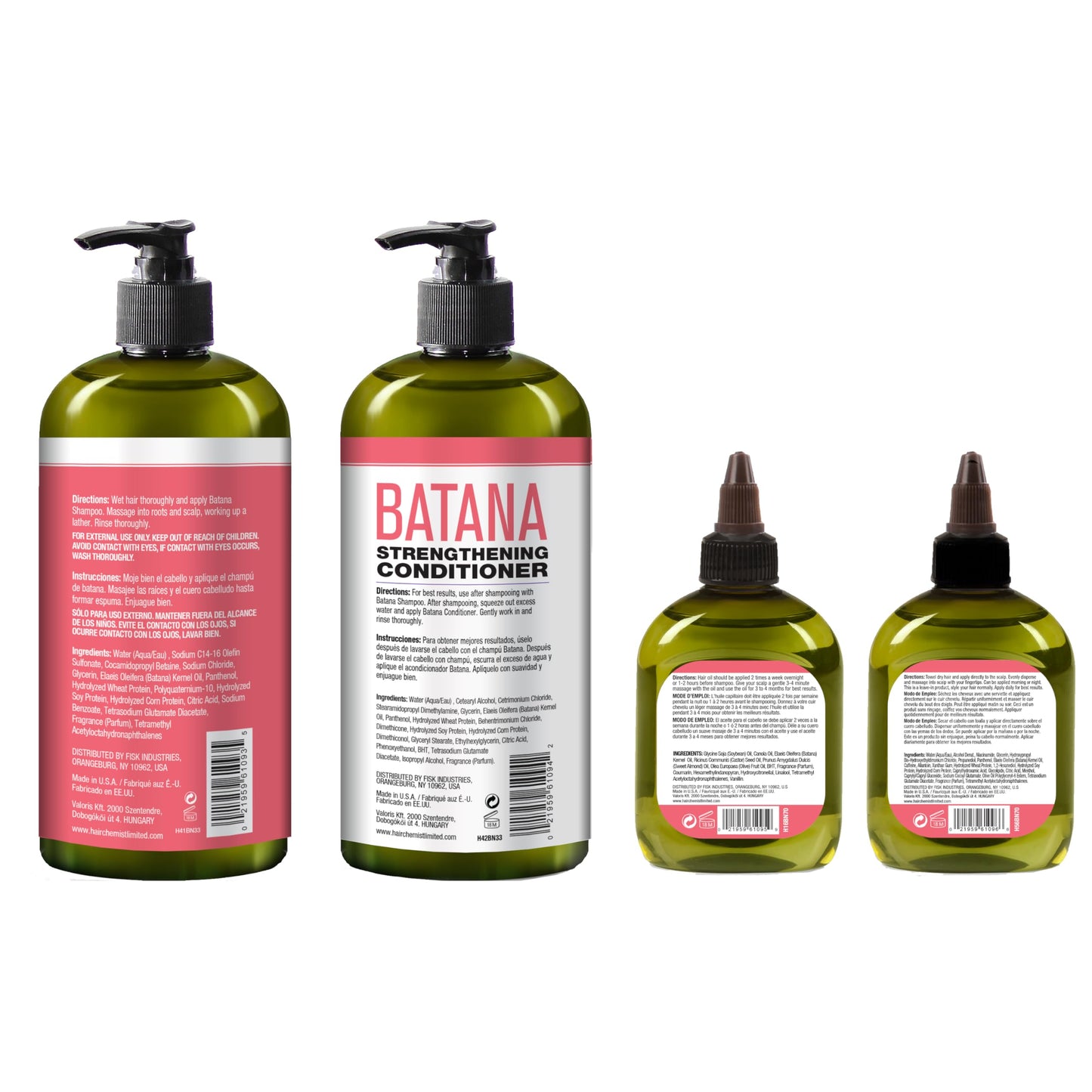 Hair Chemist Batana Strengthening 4-PC Shampoo & Conditioner Collection - Includes 33.8oz Shampoo, 33.8oz Conditioner, 7.1oz Hair Oil AND 7.1oz Scalp Beauty & Personal Care Hair Chemist