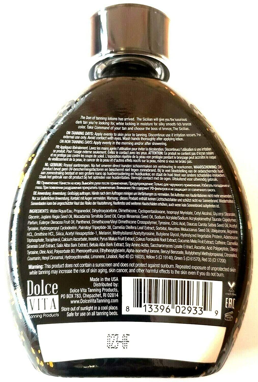 The Sicilian 200X Dark Black Bronzer Tanning Lotion - BEST for Glowing Skin - Gradual Bronzing & Sunless Self Tanner Lotion - Luxurious Sunless Body Beauty & Personal Care The Sicilian