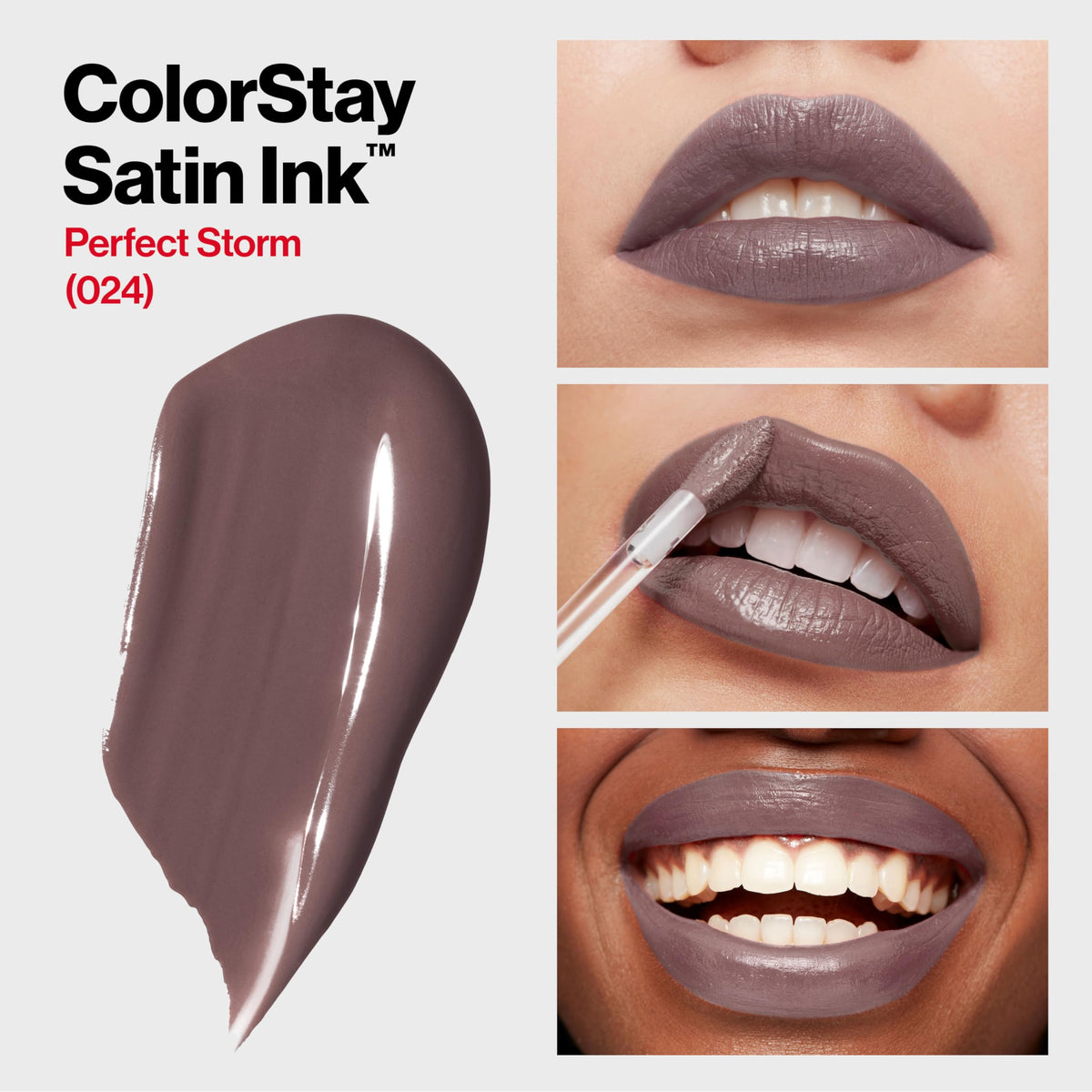 Revlon ColorStay Satin Ink Liquid Lipstick, Longwear Rich Lip Colors, Formulated with Black Currant Seed Oil, 024 Perfect Storm, 0.17 fl oz Beauty & Personal Care REVLON