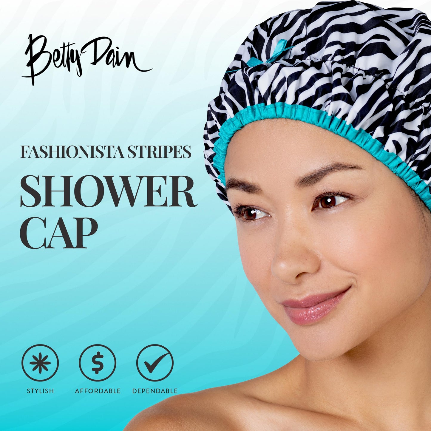 Reusable Shower & Bath Cap & Lined, Oversized Waterproof Shower Caps Large Designed for all Hair Lengths with PEVA Lining & Elastic Band Stretch Hem Beauty and Personal Care Betty Dain