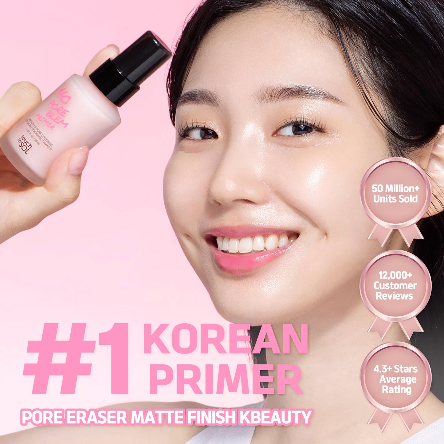 TOUCH IN SOL No Poreblem Primer - Pore Primer for Korean Makeup, Mattifying Primer for Oily Skin, Pore Eraser for Large Pores, Blurring Finish from K Beauty & Personal Care Touch in Sol